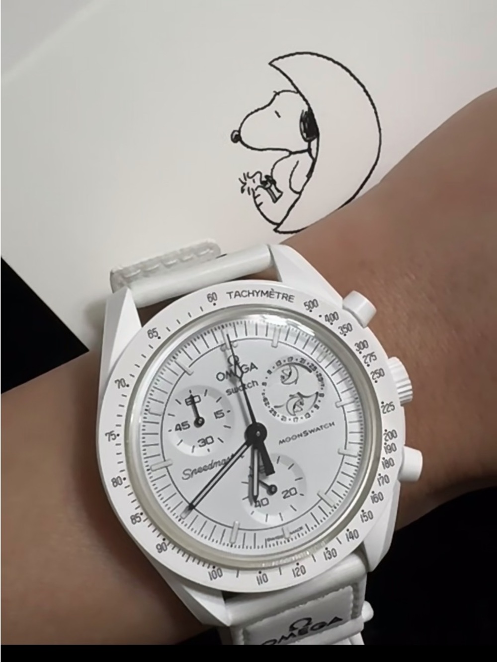 Swatch White Chronograph Moonwatch